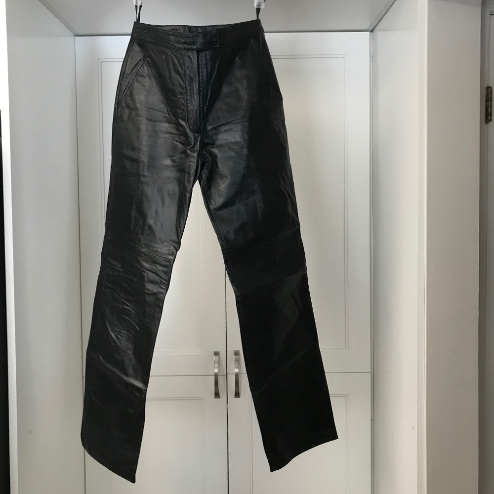 Vintage Danier Black Genuine Leather Pants Size 4